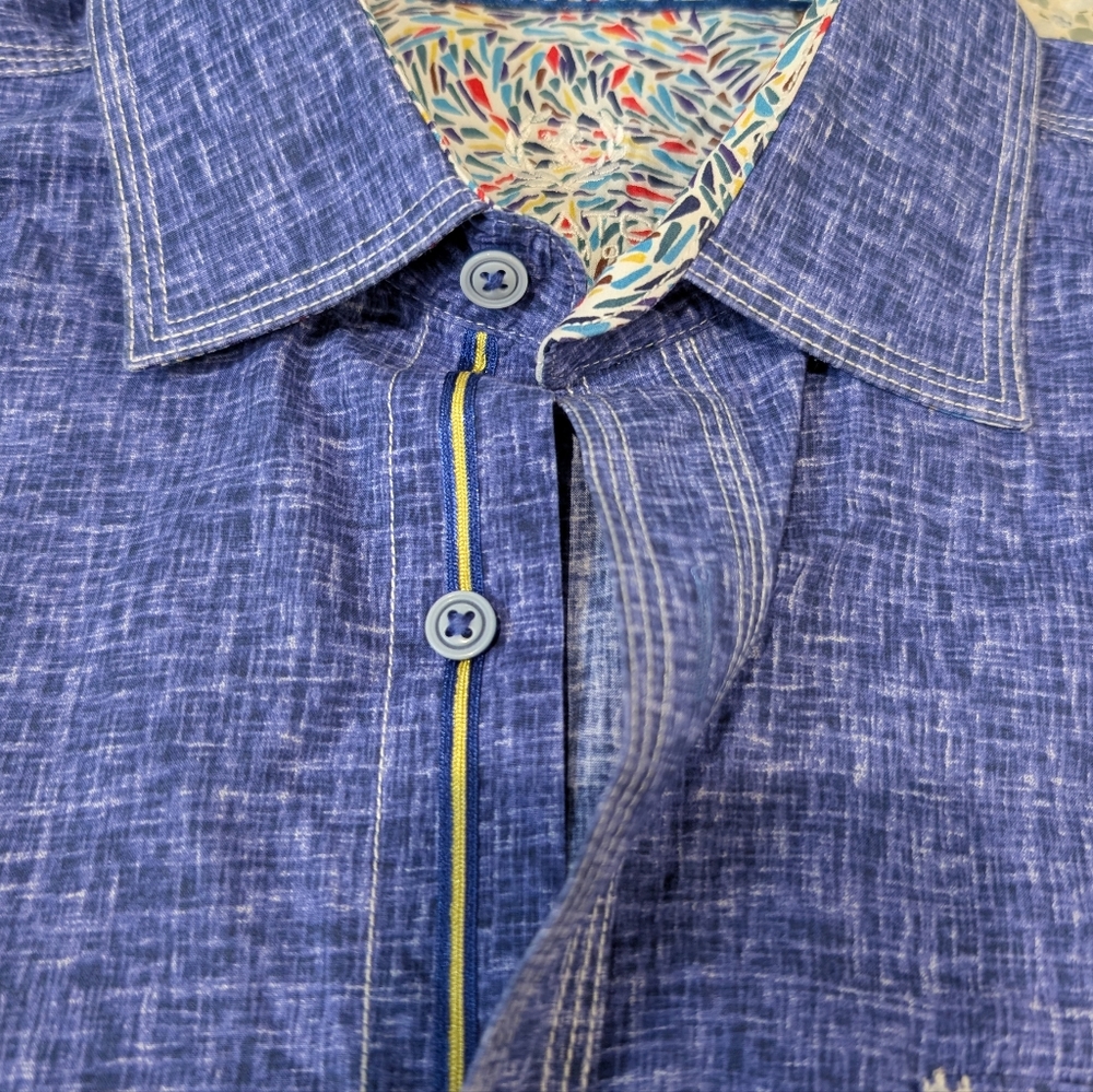 Bugatchi Uomo Blue Button Down Shirt - image 6
